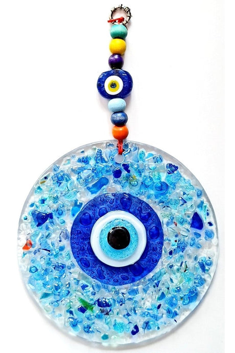 Mixperi | Blue Nazar Beaded Glass Patterned Wall Ornament