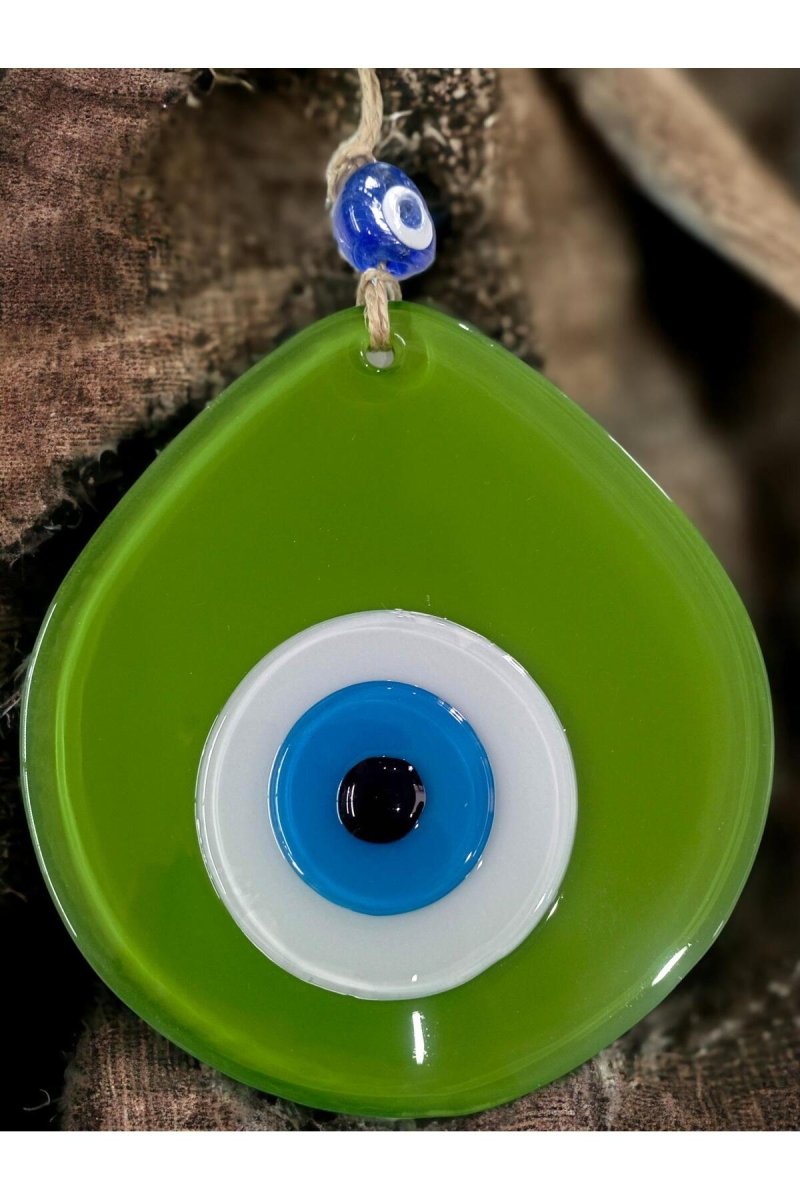 Blue Nazar Beaded Grass Green Color Nazar Beaded Drop Pattern - TryAladdin
