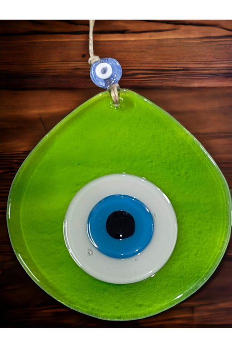 Mixperi | Blue Nazar Beaded Green Drop Pattern Wall Ornament