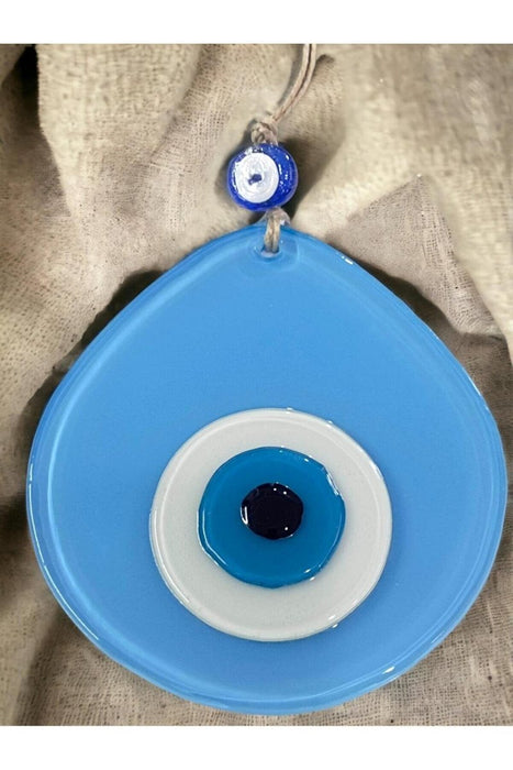 Mixperi | Blue Nazar Beaded Light Blue Color Drop Pattern Handmade Wall Ornament Mixperi Islamic, Pillow Case Set, Clock, Spiritual, Candle Set, Rug, Vase, Door Mats, Wall Ornaments