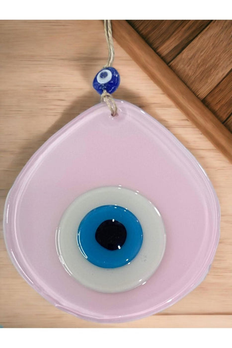 Mixperi | Blue Nazar Beaded Powder Pink Drop Pattern Handmade Wall Ornament Mixperi Islamic, Pillow Case Set, Clock, Spiritual, Candle Set, Rug, Vase, Door Mats, Wall Ornaments