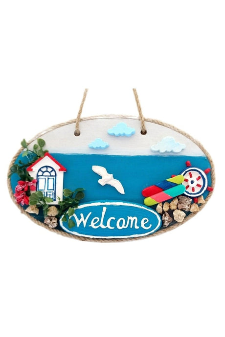 Mixperi | Coastal Town Welcome Printed Handmade Door Ornament