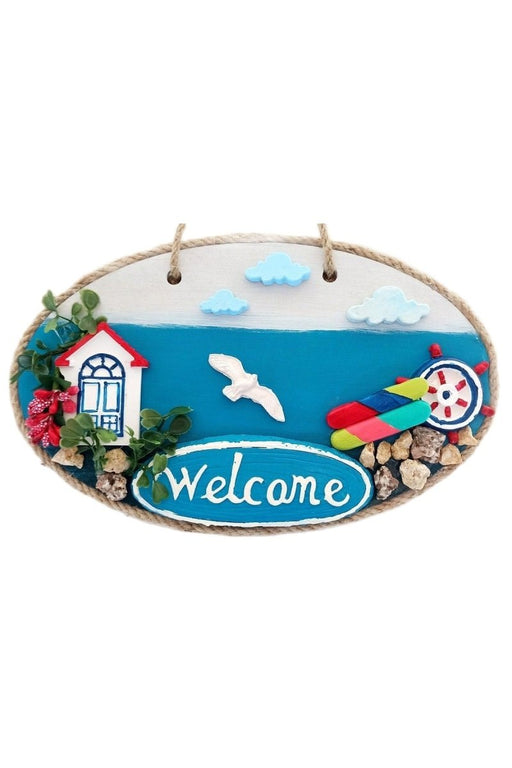 Mixperi | Coastal Town Welcome Printed Handmade Door Ornament