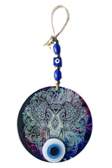 Mixperi | Elephant Figured Nazar Bead Fusion Glass Wall Ornament