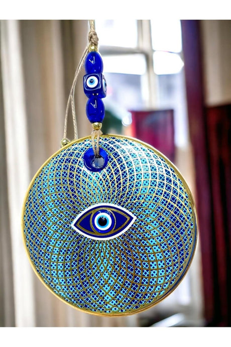 Mixperi | Embroidered Geometric Nazar Glass Wall Ornament