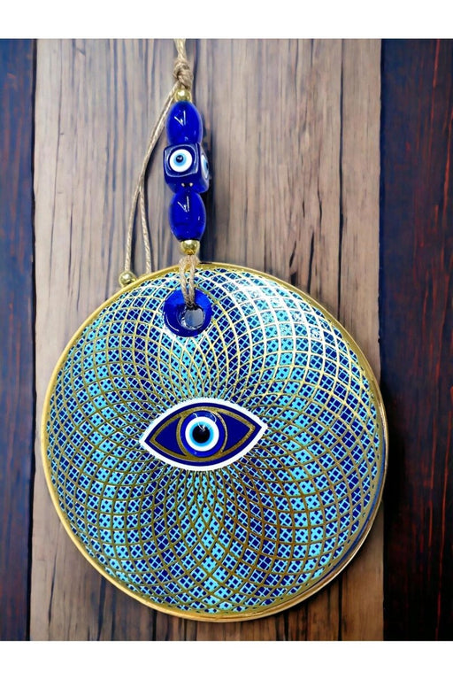 Mixperi | Embroidered Geometric Nazar Glass Wall Ornament