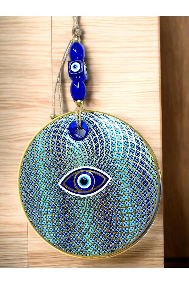 Mixperi | Embroidered Geometric Nazar Glass Wall Ornament