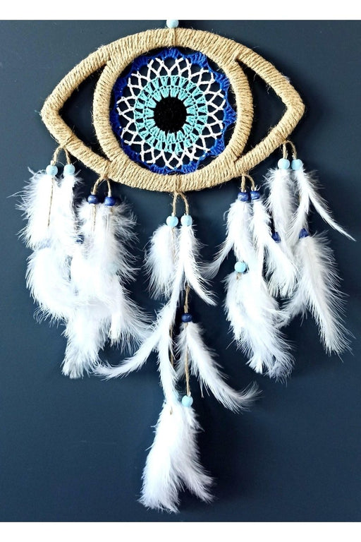 Mixperi | Eye Model Nazar Bead Motif Bird Furry Handmade Wall Ornament