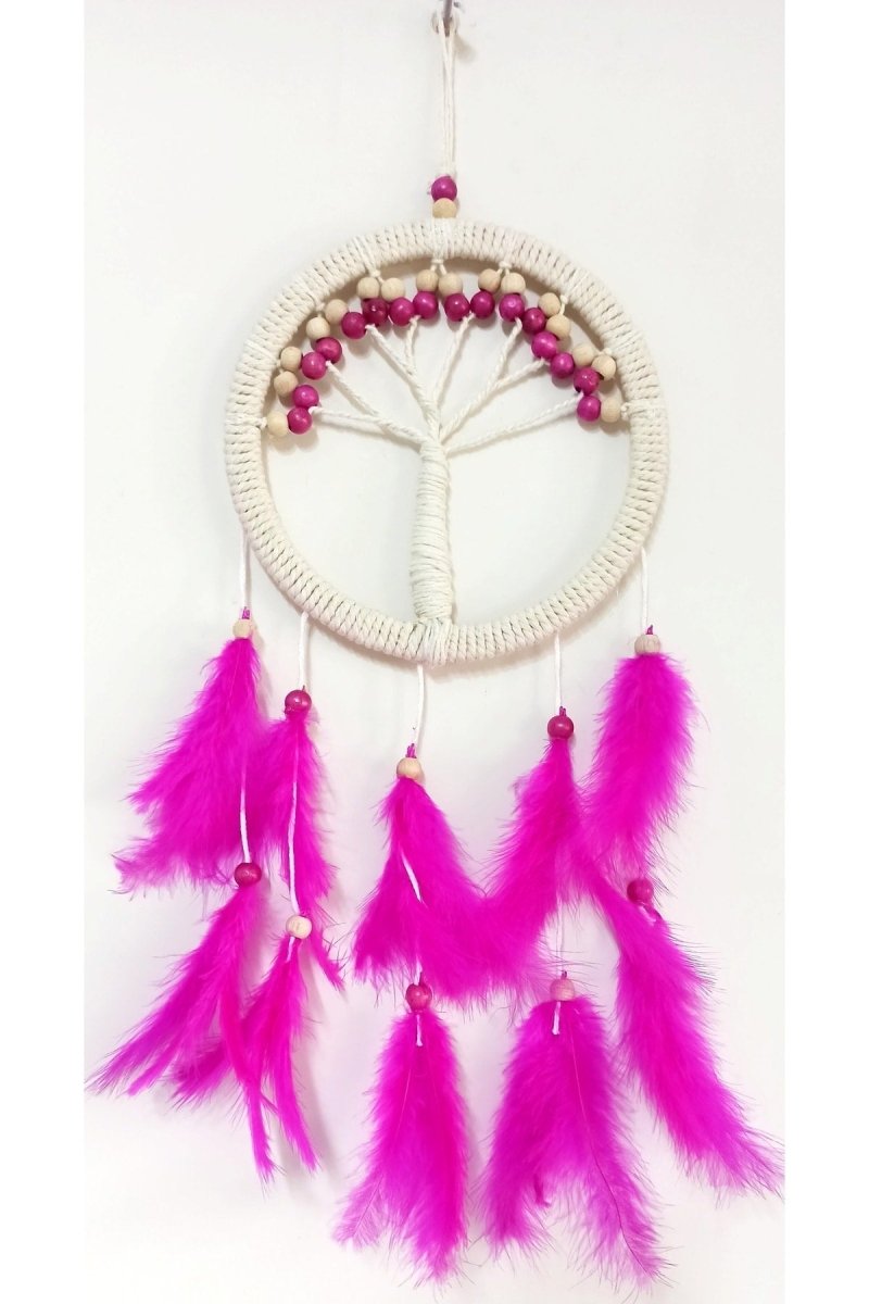 Mixperi | Fuchsia Bird Furry Life Tree Dream Catcher Wall Ornament