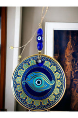 Mixperi | Gold Embroidered Fish Eyed Nazar Beaded Wall Ornament