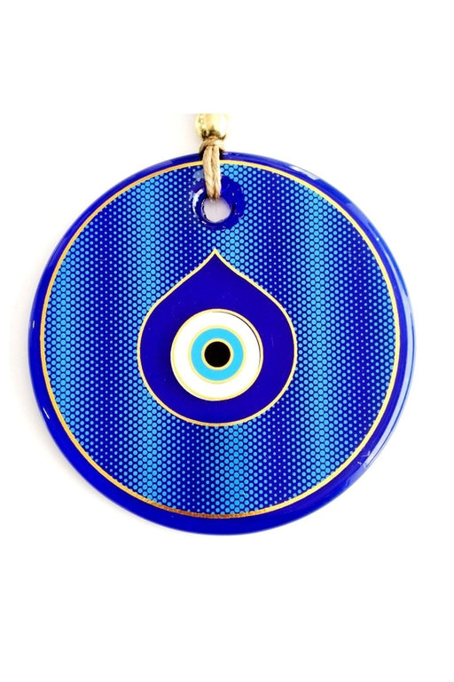 Mixperi | Gold Gilded Drop Eye -Shaped Glass Nazar Bead Wall Ornament