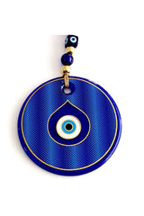 Mixperi | Gold Gilded Drop Eye -Shaped Glass Nazar Bead Wall Ornament