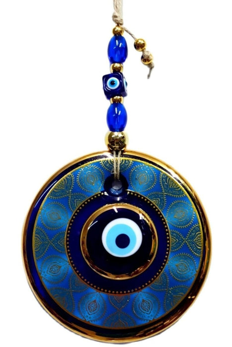 Mixperi | Golden Glide Nazar Beads Handmade Door And Wall Ornament Mixperi Islamic, Pillow Case Set, Clock, Spiritual, Candle Set, Rug, Vase, Door Mats, Wall Ornaments