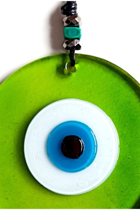 Mixperi | Green Blue Nazar Beads Handmade Wall Ornament Mixperi Islamic, Pillow Case Set, Clock, Spiritual, Candle Set, Rug, Vase, Door Mats, Wall Ornaments