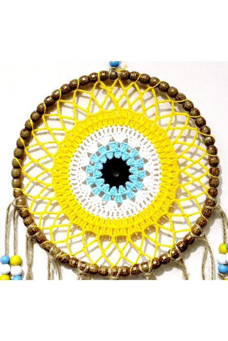 Mixperi | Handmade Wall Ornament With Yellow Motif Colored Beads