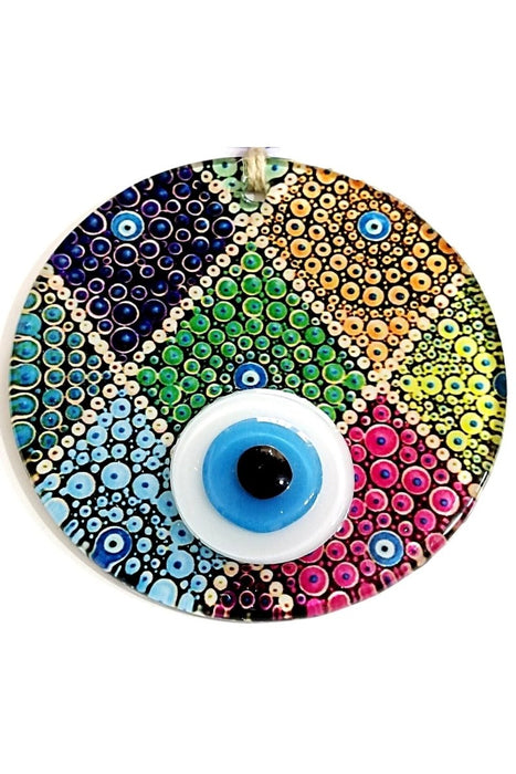 Mixperi | My Peaceful Home Nazar Bead Fusion Glass Wall Ornament Mixperi Islamic, Pillow Case Set, Clock, Spiritual, Candle Set, Rug, Vase, Door Mats, Wall Ornaments