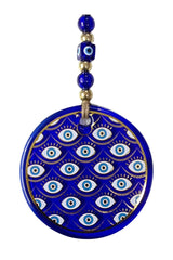 Mixperi | Nazar Bead Glass Wall Ornament with Gilded Eyes Motif