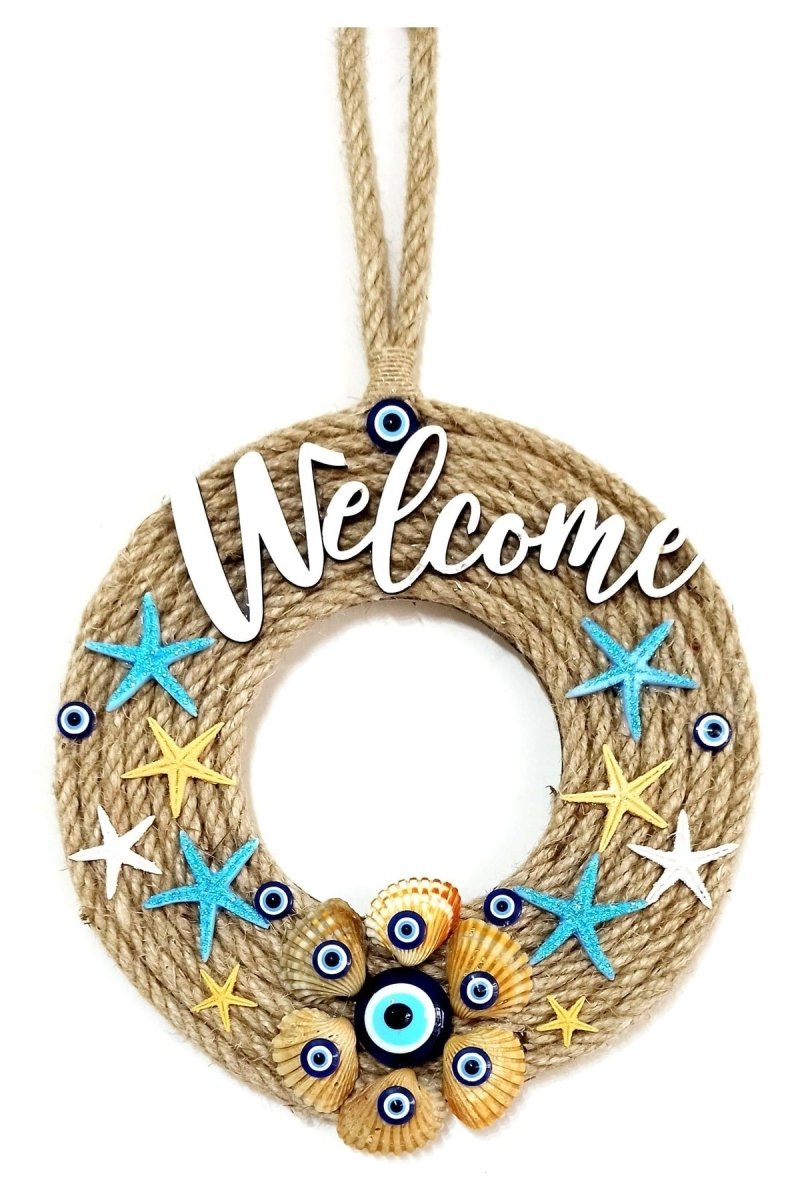 Nazar Beaded Sea Star Welcome Door Ornament - TryAladdin