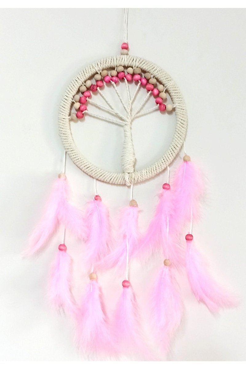 Mixperi | Pink Bird Furry Life Tree Dream Catcher Wall Ornament