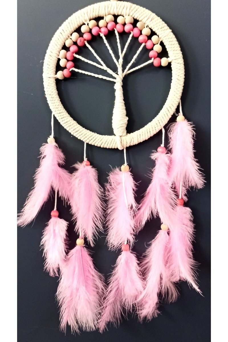 Mixperi | Pink Bird Furry Life Tree Dream Catcher Wall Ornament