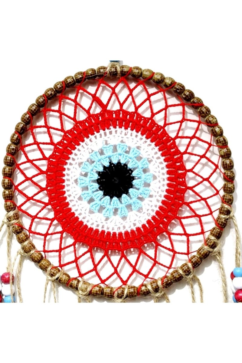 Red Motif Colored Beaded Handmade Wall Ornament - TryAladdin