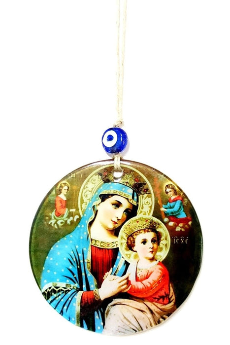 Mixperi | Virgin Mary And Baby Jesus Fusion Glass Mixperi Islamic, Pillow Case Set, Clock, Spiritual, Candle Set, Rug, Vase, Door Mats, Wall Ornaments