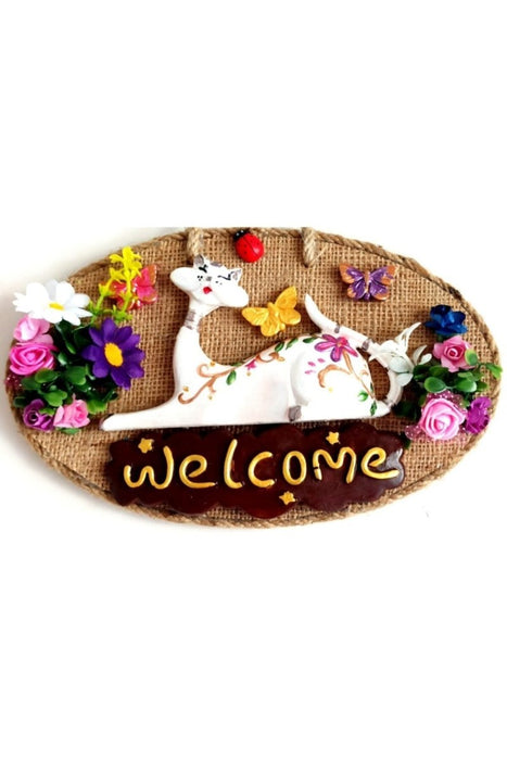 Mixperi | Welcome Printed Cat Handmade Door Ornament