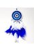 Mixperi | White Color Dream Catcher Handmade Nazar Beaded Pattern and Bird Feathers Wall Ornament