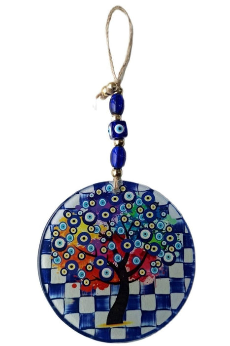 Mixperi | Wish Tree Patterned Nazar Bead Fusion Glass Wall Ornament