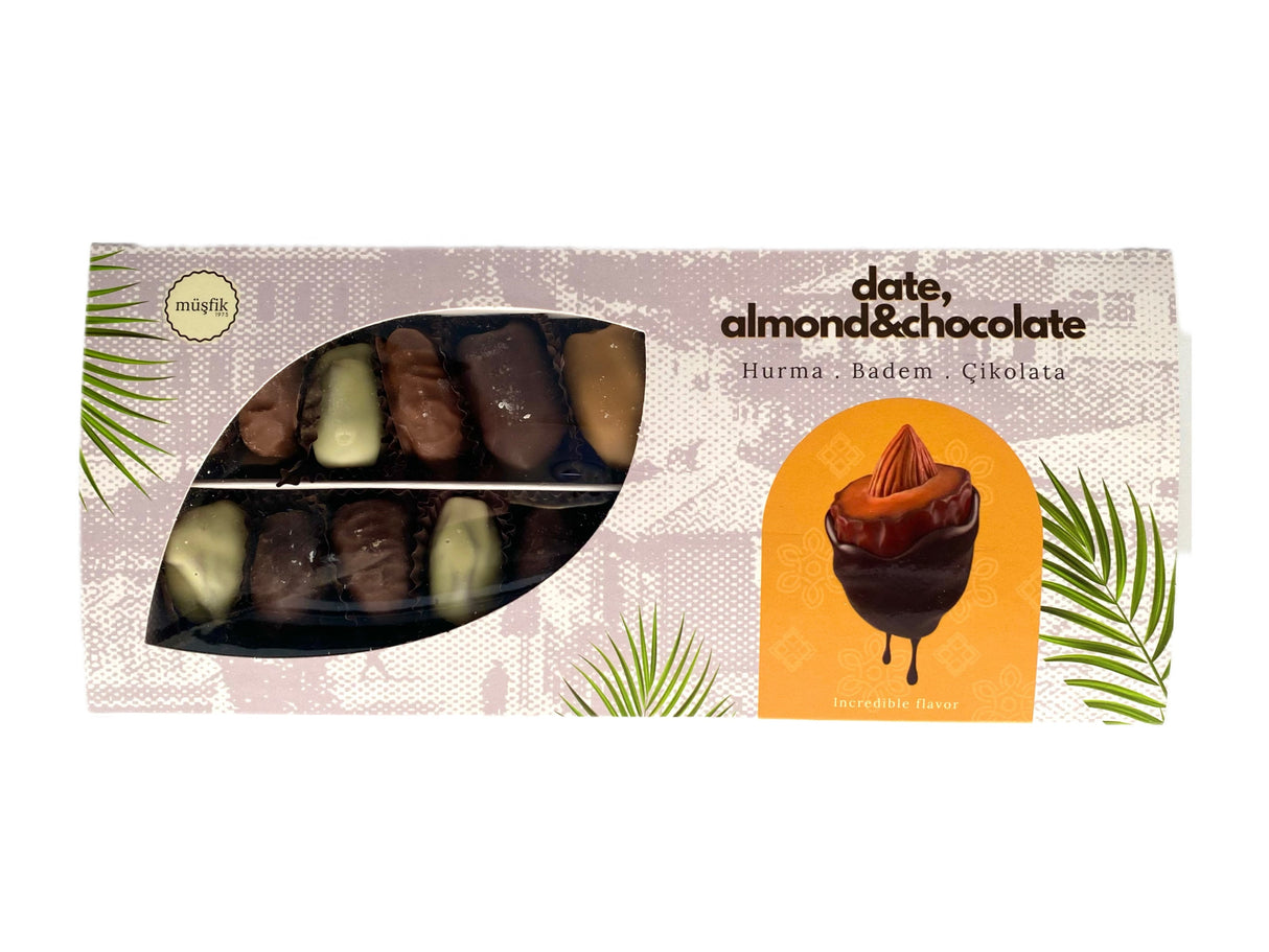 Musfik | Belgian Chocolate Covered Dates with Almond Mix