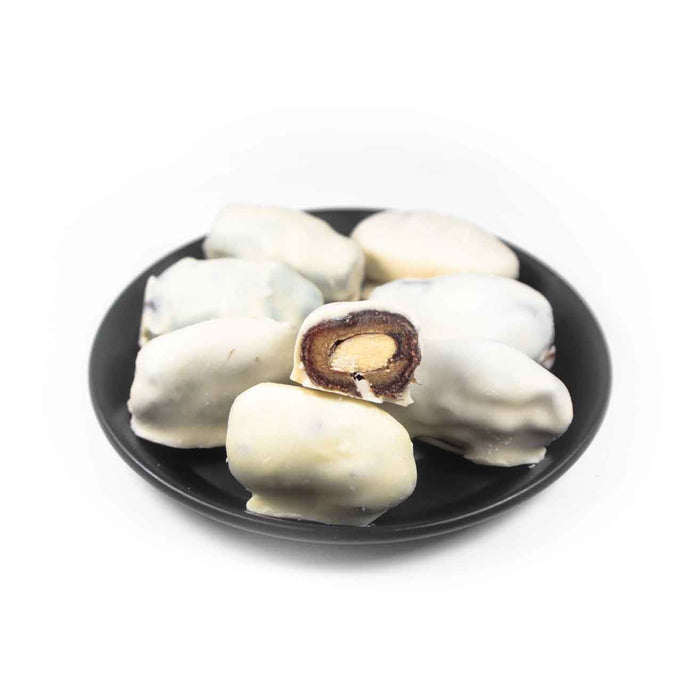Musfik | White Belgian Chocolate Covered Dates with Almond