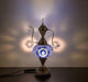 Nazli Mosaic | Handmade Glass Mosaic Desk Lamp, Blue and White Star Teapot Design