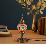 Nazli Mosaic | Handmade Glass Mosaic Desk Lamp, Blue and Yellow Star