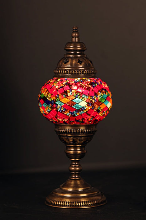Nazli Mosaic | Handmade Glass Mosaic Small Desk Lamp, Mosaic Colors Nazli Mosaic Lamps