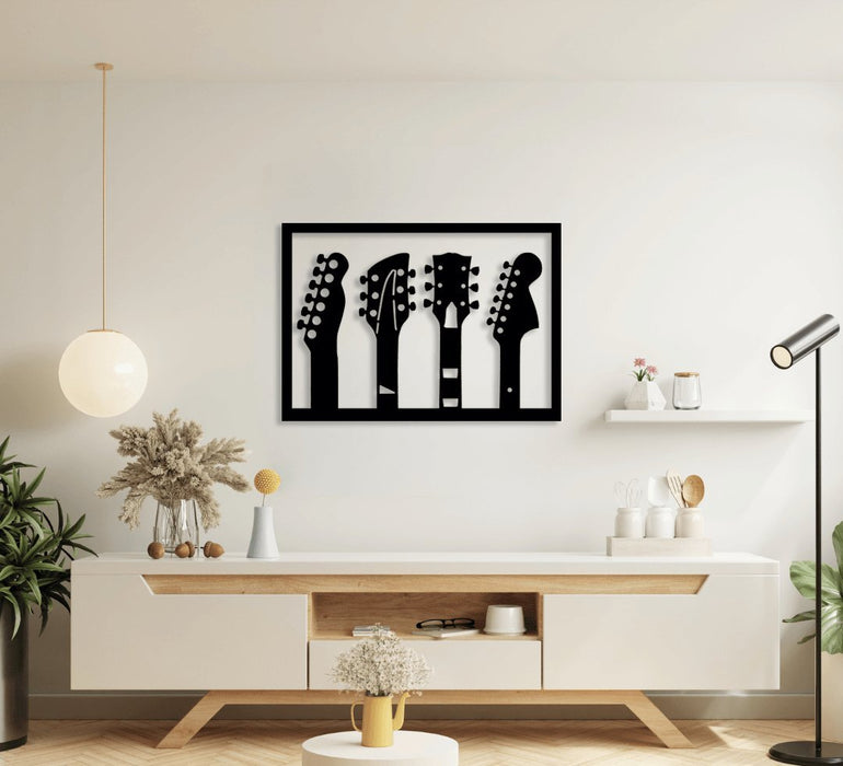 NR Dizayn | 4-Piece Guitar Decorative Metal Wall Art