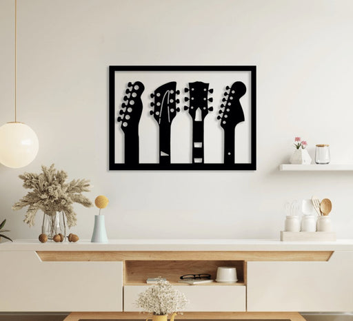 NR Dizayn | 4-Piece Guitar Decorative Metal Wall Art