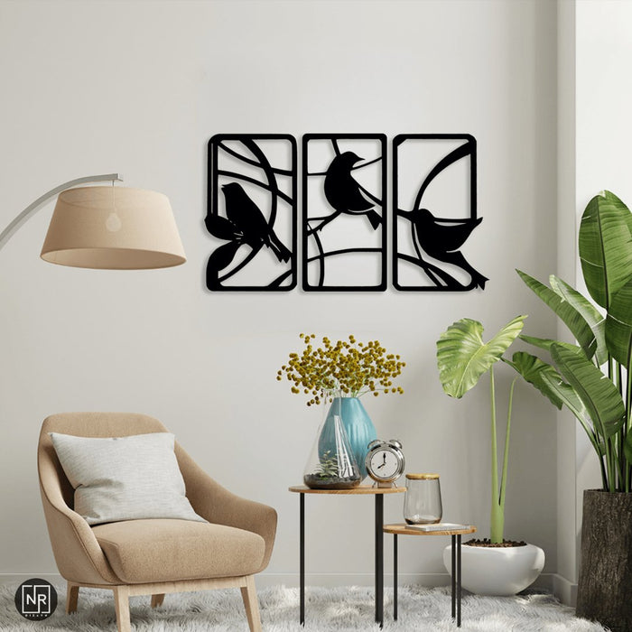 NR Dizayn | Bird Motif Decorative Metal Wall Art