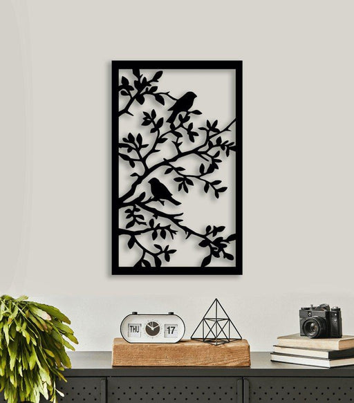 NR Dizayn | Bird on Trees Motif Decorative Metal Wall Art