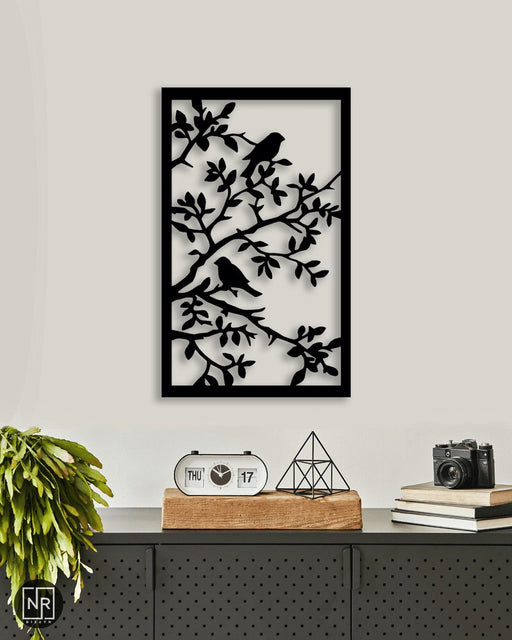 NR Dizayn | Bird on Trees Motif Decorative Metal Wall Art NR Dizayn Wall Ornaments