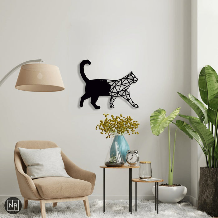 NR Dizayn | Cat Motif Metal Wall Art