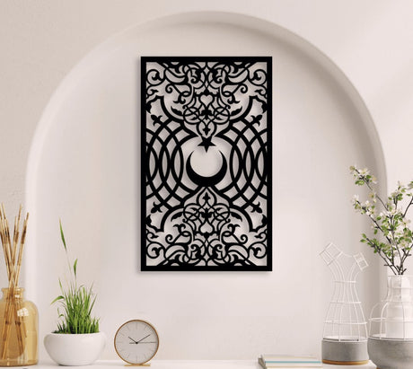 NR Dizayn | Crescent Star Detailed Islamic Metal Wall Art