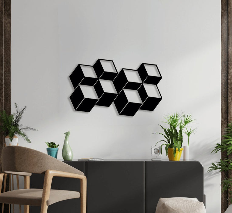 NR Dizayn | Cube Decorative Metal Wall Art