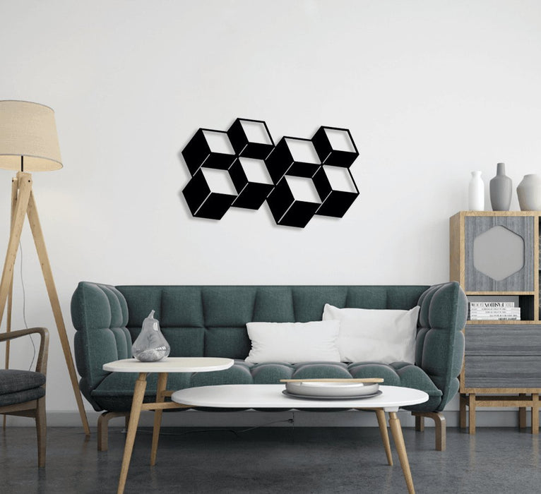 NR Dizayn | Cube Decorative Metal Wall Art