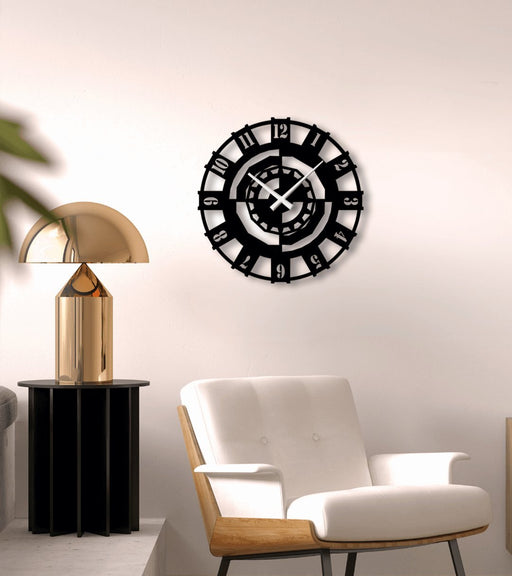 NR Dizayn | Decorative Metal Wall Clock with Mechanical Motifs