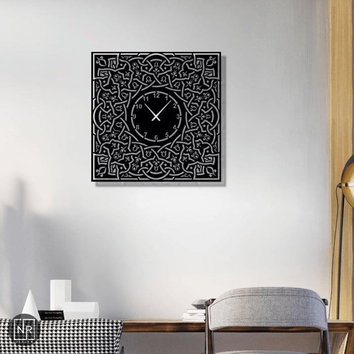NR Dizayn | Decorative Square Metal Wall Clock NR Dizayn Wall Ornaments