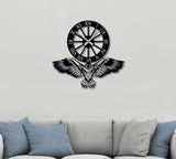 NR Dizayn | Eagle Motif Decorative Metal Wall Clock - TryAladdin