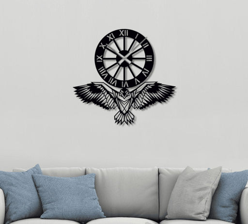 NR Dizayn | Eagle Motif Decorative Metal Wall Clock