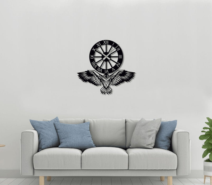 NR Dizayn | Eagle Motif Decorative Metal Wall Clock