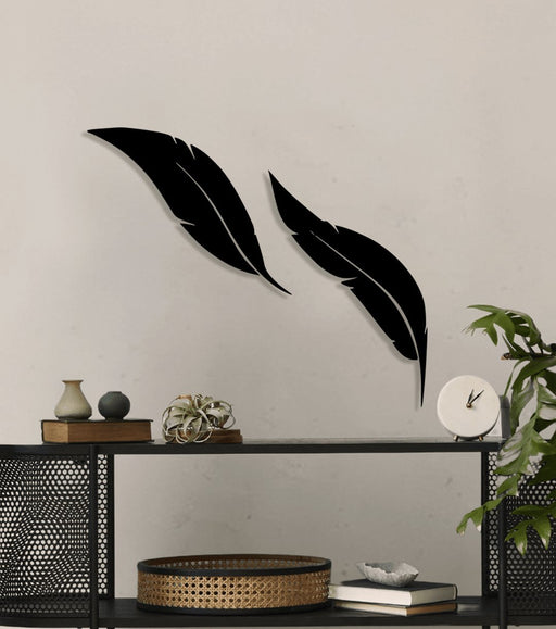 NR Dizayn | Feather 2 Piece Decorative Metal Wall Art