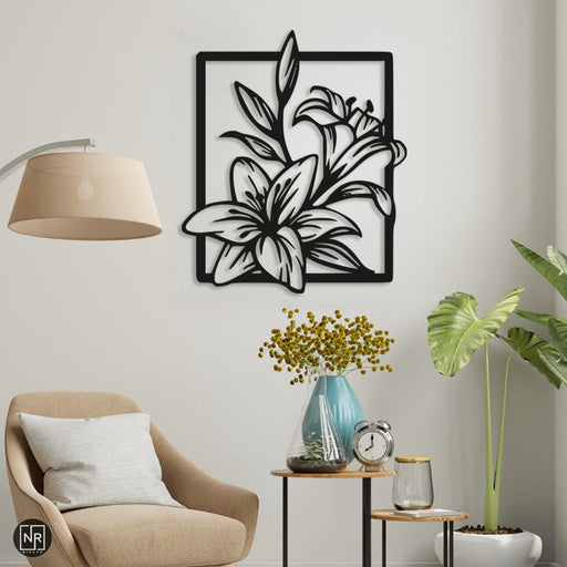 NR Dizayn | Floral Motif Decorative Metal Wall Art